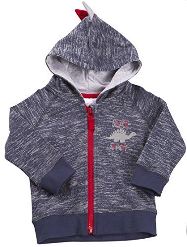 Boys Dinosaur Hoodie Great Detailed Design Blue or Brown for 3-6m up to 18-24m