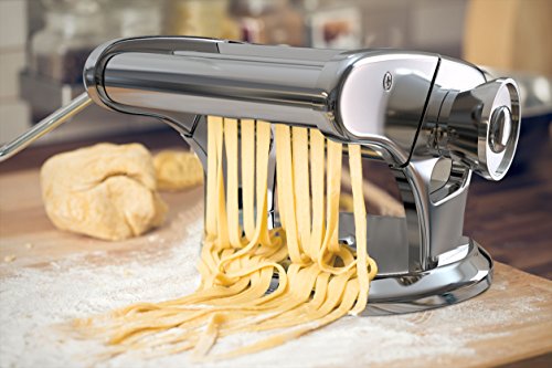 bonVIVO® Pasta Mia (NEUES DESIGN) Nudelmaschine aus Edelstahl in Chrom-Look, für den italienischen Pasta-Genuss aus der eigenen Küche, mit rutschfesten Ansaugsockel - 3