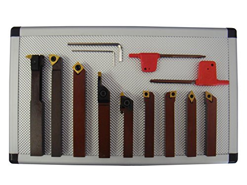 PAULIMOT Drehstahl-Satz Drehmeißel-Set mit Wendeplatten, 9-teilig, 10 mm