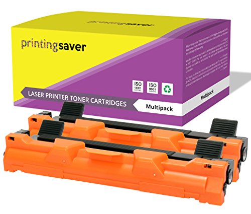 TN1050 Printing Saver Pack de 2 tóners compatibles para Brother DCP-1510, DCP-1512, DCP-1610W, HL-1110, HL-1112, HL-1210W, MFC-1810, MFC-1910W impresoras
