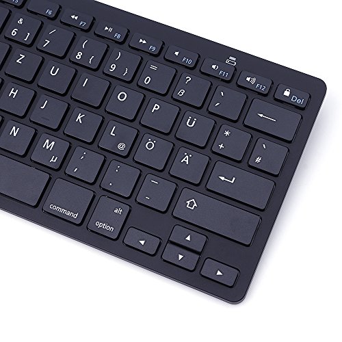 iProtect Bluetooth Wireless Tastatur QWERTZ Keyboard für iOS, Android, Mac und Windows in schwarz - 2