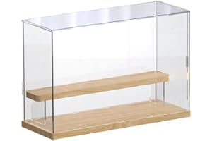 FRIKINK Vitrina Expositora Acrílica Led para Figuras y Colecciones - Metacrilato Duradero, Caja Exhibición y Protección de Objetos con Luz (32 x 12 x 21,2 cm)
