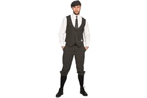 shoperama 20er Jahre Peaky Blinders Anzug Knickerbocker Herren-Kostüm Oliv-Schwarz Weste Schiebermütze The Roaring Twenties 20's
