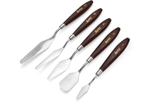 ARRTX Lightwish Lot de 5 couteaux de peinture en acier inoxydable spatules à l'huile Kit de peinture acrylique