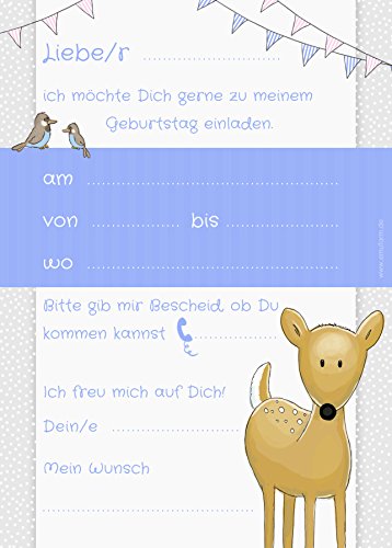 10 Einladungskarten zum Kindergeburtstag „Waldtiere“ A6 - 4