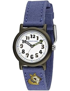 Jacques Farel Öko Kinderuhr mit Bio-Baumwolle Eichhörnchen ORG 5555