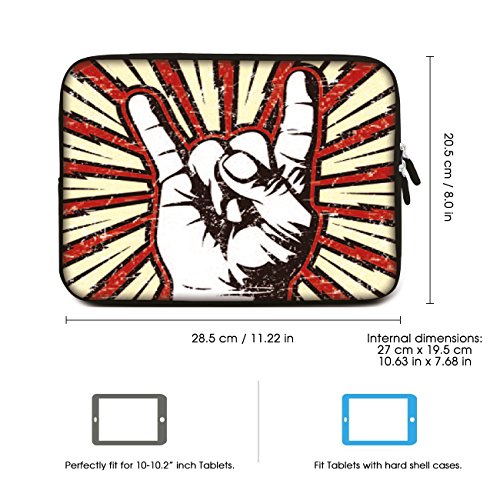 SIDORENKO Tablet PC Tasche f  r 10 - 10 1 Zoll   Universal Tablet Schutzh  lle   H  lle Sleeve Case Etui aus Neopren  Gelb   Rot