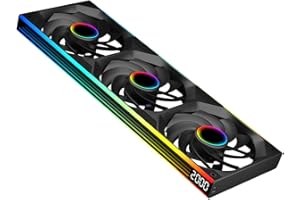 TZMRIT ST-ALL-IN-ONE ARGB PC Fan,Single Frame Fan Unit with Speed Display (3, BK RF, Infinite Mirror)