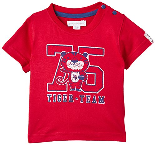 Pumpkin Patch Baby-Boys Tiger Team Top T-Shirt, Blazing Red, 6-9 Months (Manufacturer Size:6-12 Months)