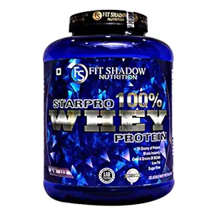 Fit Shadow Nutrition 100% Whey Protein 2kg 4.4 Lbs (Banana) Sugar Free Low Carb Low Fat Best Whey Protein Powder For Men Women Boys Beginners