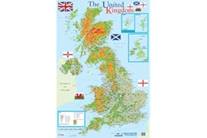 Grindstore Poster Carte du Royaume-Uni 40 x 60 cm