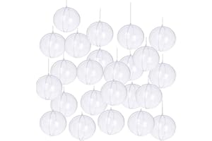 Yeelan 24Piezas, 70mm Esfera Transparente de Adorno de acrílico para Relleno de Adornos de Bolas Transparentes para la decoración navideña de Bodas