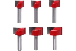 ASNOMY 6Pcs 8mm Vástago Herramienta para Trabajar la Madera Fresa de Corte, 18/20/22/25/30/ 32mm Punta De Carburo De Limpieza Inferior Bit Router,brocas para fresadora de punta de fresado
