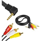 3.5mm Stereo Erkek Jack - 3 RCA AV Kablo 1.2 Metre | Uydu Alıcısı, TV, Ses Sistemi Uyumlu