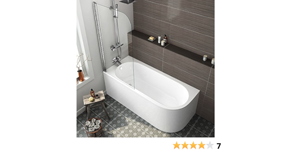 Corner Back To Wall Curved Bathtub Designer Acrylic Shower Bath Screen Bl252 Ibathuk Amazon Co Uk Diy Tools