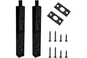 KtbeYTi 2 Piezas 6 Pulgadas Cerrojos Ocultos Pasadores Pestillo de Perno Deslizante Acero Inoxidable Puerta de Acción Perno para Puertas de Madera y Puertas Metálicas(Negro)