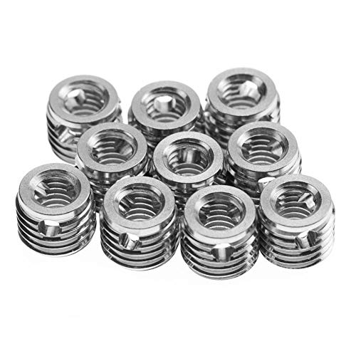 Preisvergleich Produktbild Akozon Gewindeeinsatz 10Pcs 307 Edelstahl selbstschneidende Gewindeeinsatzschraube Reparaturzubehör(Inner M6*1.0Outer M10*1.25)