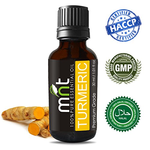 MNT Turmeric Essential Oil - 100% Pure & Natural Finest Grade Oil for Skin Whitening & Lightening, Hair Growth, Body Massage and Aromatherapy (30ML)