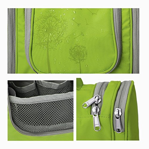 Kulturtasche Reise Kulturbeutel Zum Aufhängen für Frauen & Männer Kosmetiktasche mit Henkel Faltbar Wasserresistente Waschtasche mit vielen Fächern kostenlosen Bonus Reise Silikon Flaschen Set - 3