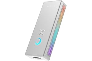 GENERIC Hidizs S10 Headphone Amp Single-ended & Balanced MQA Dongle, MQA 16X, DSD256, Portable Audio Decoding Amplifier with RGB LED Light for Android, Windows, Mac OS, iPad OS, iOS (Silver)