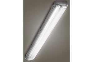 wowspeed Tubo LED con 2 tubo 60cm,18W 1800LM Tubo Fluorescente LED, 4000K Blanco neutro Luz de Techo LED, Impermeable IP65 Barra de Luz LED,Lámpara de Techo para Cocina Baño Garaje Oficina
