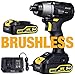 Price comparison product image Impact Driver, TECCPO 220Nm Brushless Impact Driver 18V, 2 Batteries 2.0Ah, 30min Fast Charger, 6.35mm Keyless Chuck, Continuously Variable Transmission, Built-in LED Lamp, 0-2900rpm - TDID02P