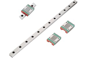 ELPRICO Mini guida lineare, guida scorrevole lineare ad alta precisione da 300 mm con blocco carrello MGN12H da 2 pezzi per stampante 3D fai da te e macchina CNC