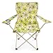 Produktbild Faltstuhl Campingstuhl beige grün grau Blumenmuster Retrodesign 70er Jahre Getränkehalter Armlehne Angelstuhl 90x87x45cm, Stahlrohrrahmen, bis 110 kg, wasserabweisend, robust, mit Tragetasche Polyesterbezug 600D