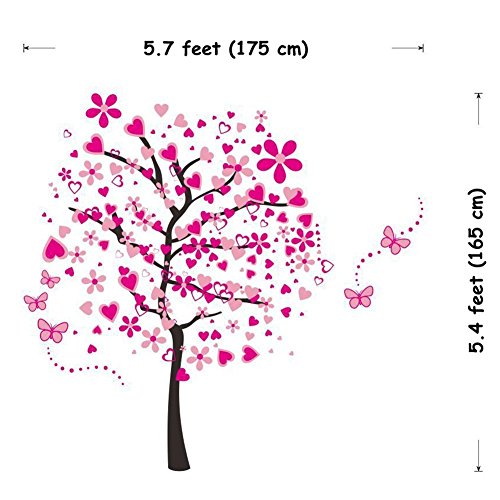 ElecMotive Riesige Herz Baum Schmetterling Abnehmbare Wandaufkleber Wandtattoo Wandsticker Aufkleber DIY für Wohnzimmer Schlafzimmer Kinderzimmer mit Geschenkkarton - 5
