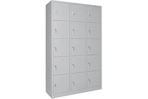 furni24 Schließfachschrank Schließfach Wertfachschrank Personalschrank Wertfach Spind 190 cm x 120 cm x 45 cm grau RAL 7035 **fertig montiert** Verschiedene Ausführungen