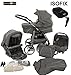 Ferriley & Fitz Daytona Pram & Pushchair Safety Set (car seat & ISOFIX base, rain cover, mosquito net, cup holder, swivel wheels) 53 Jeans Grey