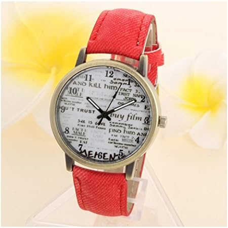 ebijoux 2223 – [Trust Red] Women's Wrist Watch Who Cares I'm Already Late – with Adjustable Strap with 6 Holes – Quartz – In Velvety Red and Gold Bag – Perfect Gift