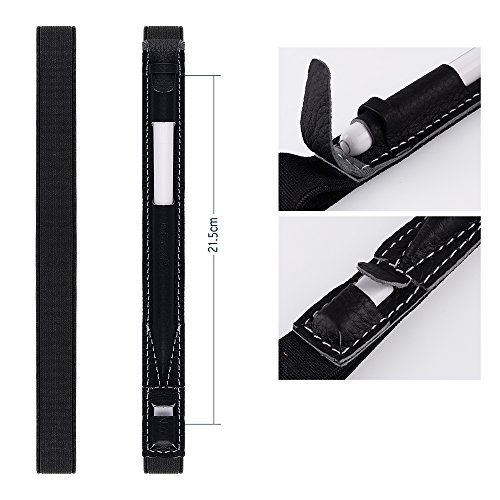 Apple Pencil Halter, Fullmosa® Hochwertige Kunstleder Stifthalter Apple Pencil Hülle Etui mit USB-Adapter-Tasche für iPad Pro 9.7 & iPad Pro 10.5,Schwarz - 7