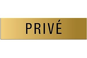 OFFORM DESIGN Plaque de Porte Privé 160x40 mm signalétique Aluminium aspet laiton