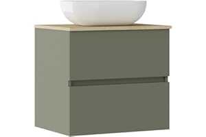 Baikal Conjunto de Mueble de baño Natura, Incluye Lavabo. Mueble Suspendido en Pared con Lavabo cerámico. Varios Acabados y Medidas. Mueble MONTADO.