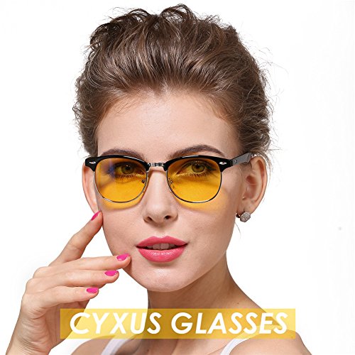 Cyxus blau Licht-Filter UV-Blocker Brille [anti-eyestrain] PC Game/Computer/Handy/TV Lesen Schutz Eyewear, Unisex (Herren/Frauen/Junioren), Vintage semi-rimless Rahmen, CY-GL-0002 - 4