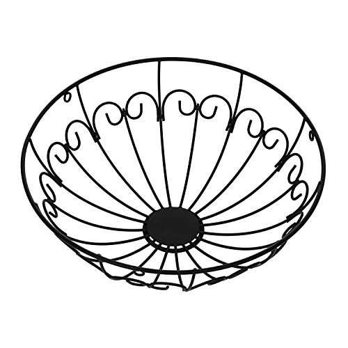 Chefarone Hängekorb – Obstkorb Set zum Hängen 3-tlg – Küchenampel mit 130cm Kette für extra viel Platz – Obst Etagere auch geeignet als Gemüsekorb – Landhaus Hänge-Etagere matt schwarz – Gemüseampel mit 28cm Durchmesser – Belastbar bis 5kg - 8