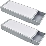 WANTOUTH 2 Pcs Drawer Pen Box Under Desk Draw Organizer Hidden Desktop Organizer Drawer Pencil Tray Self-Adhesive Drawer Stor