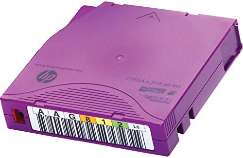 HP C7976BN LTO-6 Ultrium BaFe Non Custom Labeled Data Cartridge (6250GB, 400MBps)