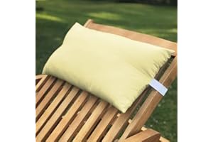 LANCASHIRE TEXTILES LIMITED MANUFACTURERS OF QUILTS, PILLOWS AND HOMEWARES Lancashire Textiles Sun Lounger Head Pillow (Yellow, 50cm x 25cm, Pack of 1) - Lightweight Design with Elastic Strap - Outdoor Cushion for Pool, Beach, and Patio Loungers
