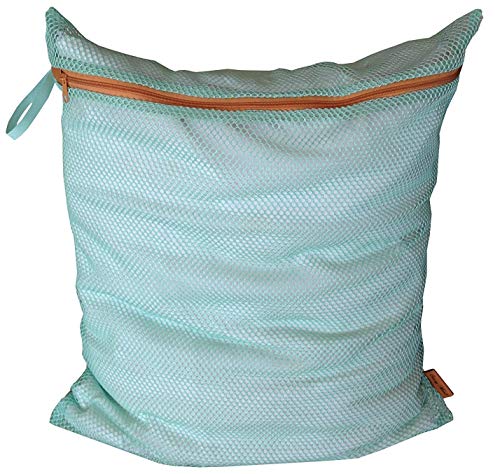 CannyMum Premium Calidad Gruesa Malla Bolsa de lavandería - con Cremallera Bolsa de Lavado (30 x 40 cm) con Mango