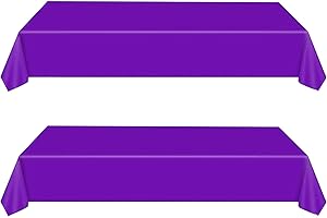 YAYAFUNFUN 2 Piezas Mantel Púrpura Profunda Plástico 137 * 274cm, Impermeable y Antimanchas, Rectángulo Mantel Desechable,Decoración de Mesa para Cumpleaños Infantil,Exterior Jardin,Fiesta,Bodas,Navidad