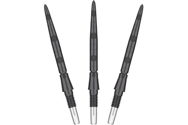 TARGET Darts Swiss Point Storm Steel Dart-punkter, Onyx (3-pack set med tips) 26 mm/30 mm/35 mm – guld/silver