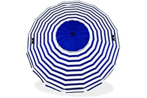 CREVICOSTA QUALITY MARK MARCAS DE CALIDAD - Sombrilla de playa 240 cm con Espiral y Poste de Recorrido Total. 16 Varillas