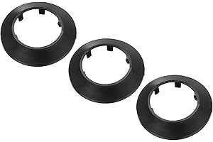 PATIKIL Cache Tuyau Radiateur, 3pcs Manchons de Tuyaux d'Eau en Plastique PP pour 1,97"/50mm, Décoration Écussons Coffrage Rosace Tuyau Chauffage Plomberie Chaudière Poêle Mural, Noir