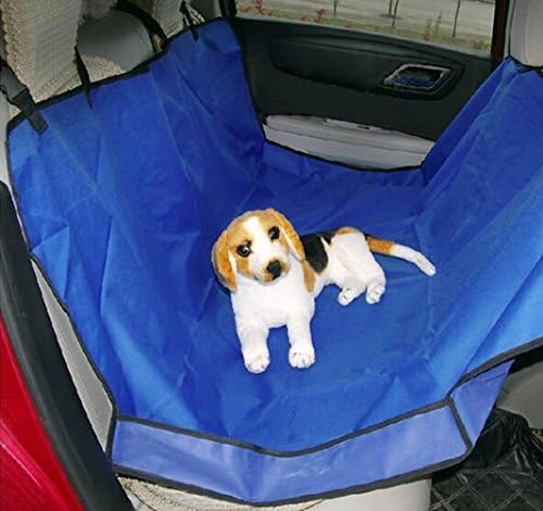 Pet Cat Dog Back Rear Oxford Fabric Car Seat Cover Pet Car Seat Carrier Foldable Pet Dog Travel Hammock 52.7x52.3 Inch (blue)