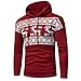 Produktbild Herren Hooded Sweatshirt Btruely Herbst Winter Männer Hoodie Pullover Weihnachten Langarm Outwear Jacke (XXXL, Rot)