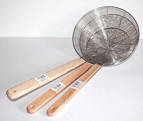 AAF Nommel ® Metallsieb mit Holzgriff Wok-Sieb Öl Löffel Ø 020 cm Nr. 020 - 5
