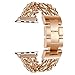 Produktbild Compatible Apple Watch Armband 40mm, Doppelreihige Kette Metall Kristall Uhrenarmband für Apple Watch Series 4/3/2/1 (40mm, Roségold)