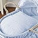 Broderie Anglaise Moses Basket Blue
